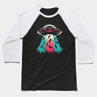 UFO Capturing Guinea Pigs Baseball T-Shirt